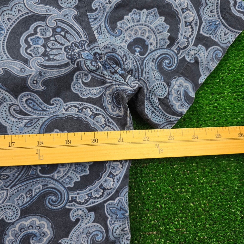 Tommy Hilfiger Shirt Mens Large Blue Paisley Button Up Preppy‎ Casual Custom Fit - Picture 3 of 6